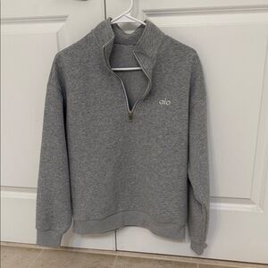 ALO Yoga Women's Gray Half-Zip Sweater